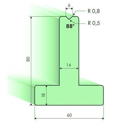 Т-образная матрица 88°, Н=120мм