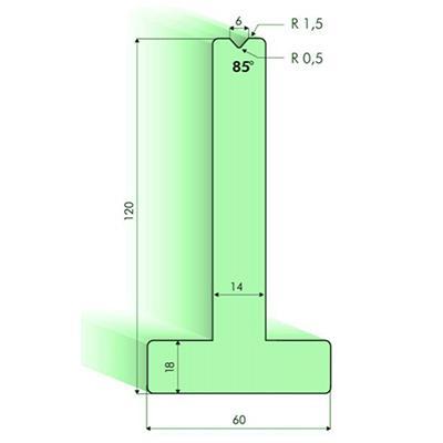 Т-образная матрица 85°, Н=120мм