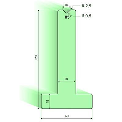 Т-образная матрица 85°, Н=120мм