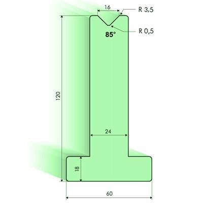 Т-образная матрица 85°, Н=120мм
