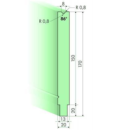 86° Dies, H=150mm