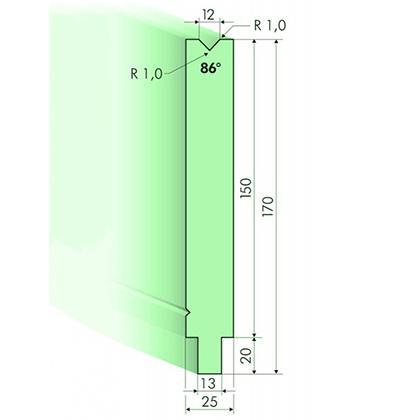 86° Dies, H=150mm