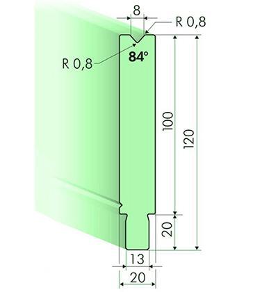 84° матрица листогиба, Н=100мм